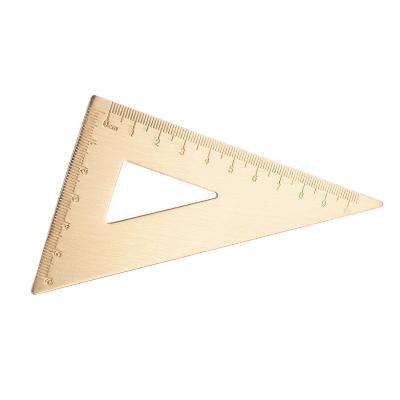 China Retro Metal Simplicity Gold Trigonometry Modern Brass Semicircle Ruler Protractor Ruler With Logo for sale