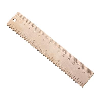 China Simplicity Modern Golden Ruler Metal Brass Straight Ruler With Logo for sale