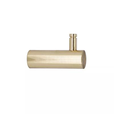 China Viable Brushed Gold Towel Robe Hooks , Bathroom Hardware Accessories Solid Brass Coat Hooks Wall Mounted for sale