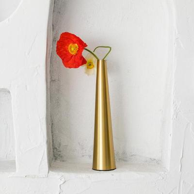 China Small Modern Metal Vase Gold Flower Vase Candlestick Flower Pot For Wedding Table Centerpiece Decorations for sale