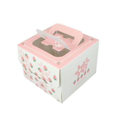 China Recycled Materials Custom Design And Printed Square Birthday Snack Cake Box for sale