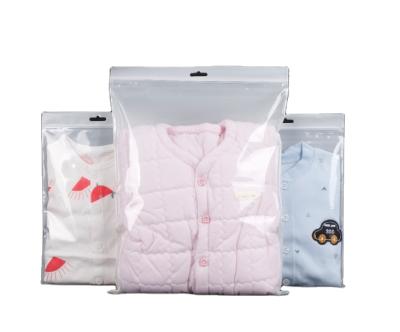 China Custom Logo Zipper Garment Shirt Packaging Moisture Proof Frosted Clear Zipper Zipper Lock Plastic Bag for sale