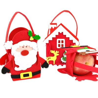 China Eco-friendly Handmade Candy Apple Recyclable Wholesale Custom Non-woven Cartoons Christmas Children's Bag for sale