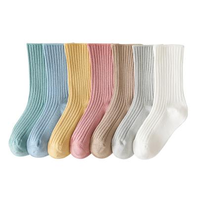 China Breathable Knit Quality Soft Stocking Combed Cotton Kids Baby Kids Tights Bangs Spanish Ribbed Running Solid Color In Stock for sale