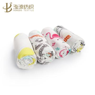 China OEM Service 70%Bamboo+30%Cotton PORTABLE Cotton Muslin Baby Wrap Blankets for sale