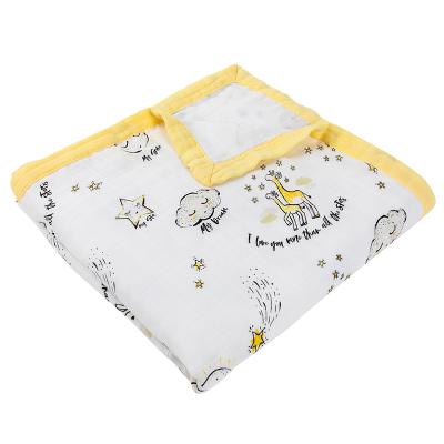 China PORTABLE High Quality Super Soft Organic Cotton Bamboo Muslin 4 Layers, 6 Layers, 8 Layers Thick Newborn Baby Wrap Blanket for sale