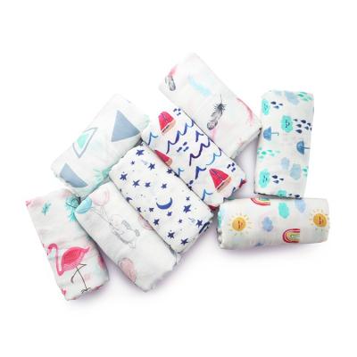 China Cotton Bamboo Organic Muslin Anti-pilling Wrap Blanket For Girls And Boys Baby Shower Wraps for sale