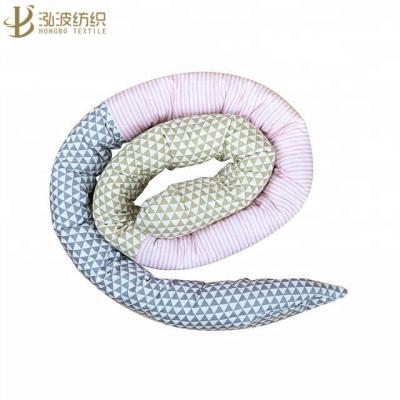 China Custom Shaped Sleep Patchwork Snake Bumper Pillow for Baby Bedding Set for sale