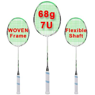 China No String ESPER 7U 68g Badminton Racket Lightweit Carbon Fiber Top Badminton Racket Professional Woven Flexible For Adult Tournament for sale