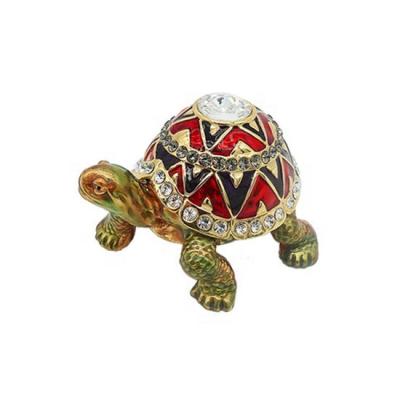 China Box For Small Jewelry Turtle Jewelry Box Metal Alloy Enamel Painting With Diamonds With Crystals With Magnetic Closure Small Gift Keepsake for sale