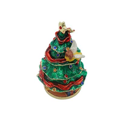 China Box For Jewelry Metal Christmas Tree Shape Trinket Box For Sale for sale