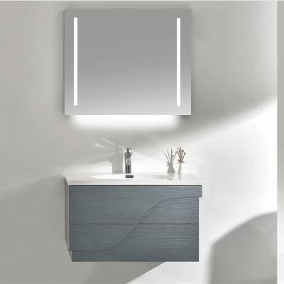 China 900mm Economical Modern Bathroom Cabinet Modern Medicine Cabinet Led Light Weight Bathroom Mirror Cabinet With 2 Drawers for sale