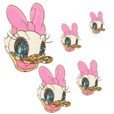 China Cheap Price Fashion Embriodery Patch For Clothes Donald Duck Sequin Cloth Paste Children'S Clothing Accessories Patch Paste Cartoon Cloth Paste Bead Piece Embroidery for sale