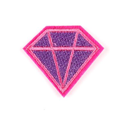 China Cheap price fashion embriodery patch for popular FABRIC BADGE clothing diamond patchwork apparel embroidery patch handmade for sale