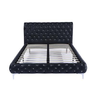 China (Size) Adjustable Popular Black PU Side Lift Upholstered Beds With Storage for sale