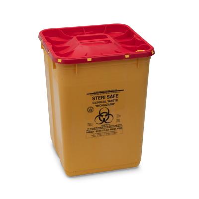 China Hospital 40L 60L Plastic Clinical Waste Container For Biohazard Medical Sharp Needle Disposal for sale