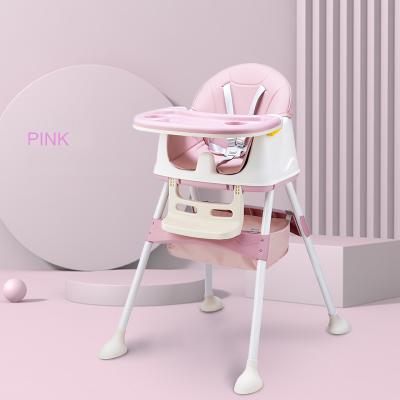 China Factory Price OEM Modern Collapsible Folding Portable Plastic Soft Safety 3 In 1 Baby Dining Highchair For Feeding for sale