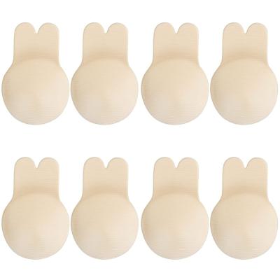 China Sticky Silicone Bra Women Lift Up Reusable Sticky Bra Pads Rabbit Nipple Cover Breast Lift Band Invisible Strapless Self Adhesive Silicone Bras Pads for sale