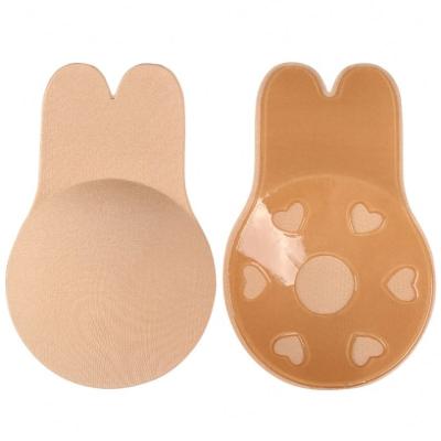 China Women Sexy One Piece Invisible Nipple Covers Bra Adhesive Reusable Gel Sticky Bunny Breast Lift Strapless for sale