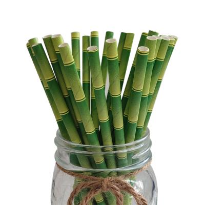 China Wholesale Disposable Pattern Creative Bamboo Decoration Festival Art Disposable Straws for sale