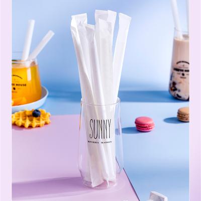 China 6*190mm Disposable 100% Biodegradable Corn Starch Without Color Drink Plastic Natural PLA Straw for sale