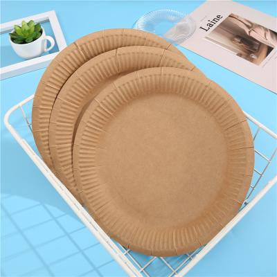 China Wholesale Disposable Brown Pulp 8 Inch Biodegradable Disposable Pizza Cake Wrapping Paper Oval Dish for sale