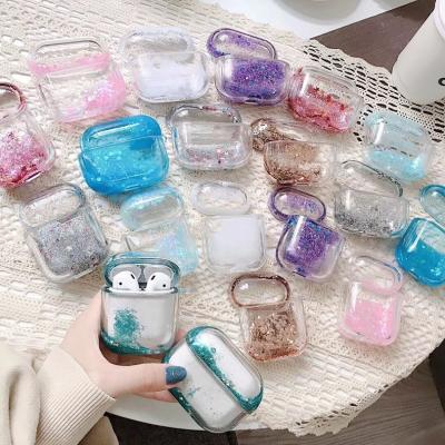 China Glitter Case 2020 Popular Glitter Sand Liquid PC Cover Case For Airpods Case New for sale