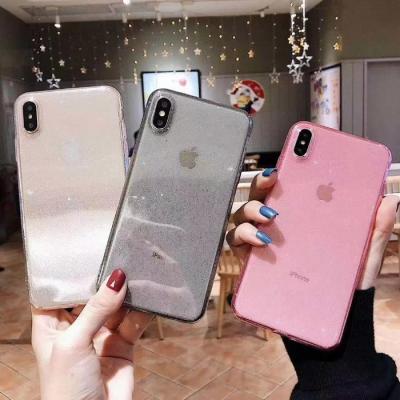 China 2019 hot sale bling crystal tpu case fast delivery bling glitter tpu phone case for iphone x/xs for sale