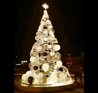 China 2023 Custom Outdoor Christmas Decoration 30ft 40ft 50ft 65ft Giant Sprial Commercial PVC LED Lighting Christmas Trees for sale