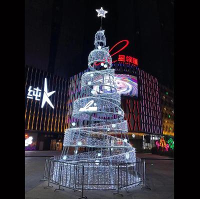 China Custom Outdoor Commercial Giant Christamas Decoration Low Price Metal Sight Christmas Tree Light LED Christmas Tree With Pattern Lights for sale