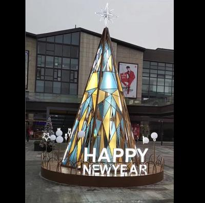 China New PVC Christamas Decoration OEM/ODM 2023 Outdoor View Giant Christmas Tree Decoration Metal Ornaments LED Light Christmas Tree For Plaza for sale