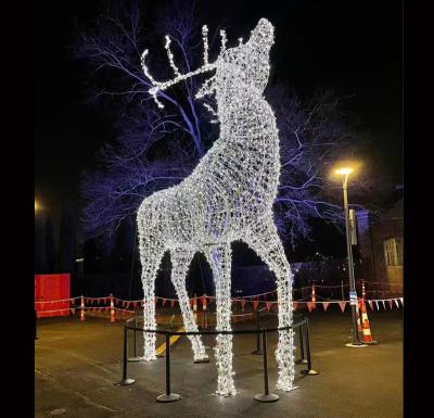 China Commercial Use Low Price Christmas Decoration 3D LED Christmas Reindeer Pattern Outdoor Luxury Luminous Lighted Waterproof Light for sale