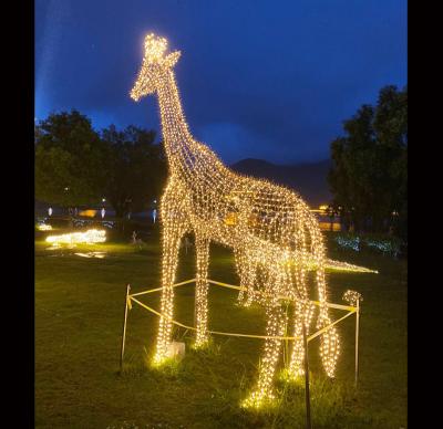 China Commercial New Outdoor Waterproof 3D LED Christmas Ornaments Christamas Decoration Lights Reindeer Giraffe Garland Garland Light For Xmas for sale