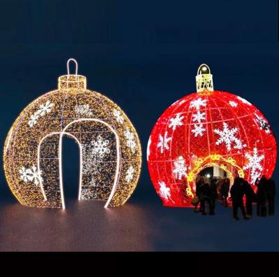 China Commercial Use 2023 Rehearsal Hot Selling Outdoor Arch Led 3D Modeling Ball Christmas Ball 2M 3M 4M 5M Pattern Light Ball for sale