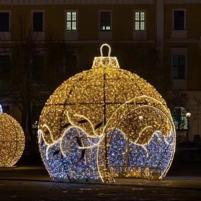 China Commercial use 2023 new design custom outdoor waterproof giant led christmas balls for festival lighting decoration for sale