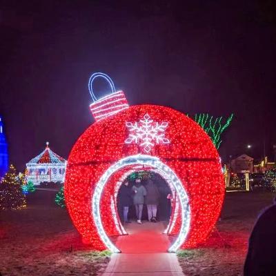 China Commercial use low price Christmas decoration 3D bauble pattern light multicolor giant Christmas ball LED for wholesale for sale