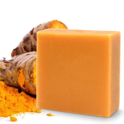 China OEM/ODM Basic Cleansing Organic Natural Anti-Acne Whitening Bath Turmeric Soap Oil-control Turmeric Brightening Soap for sale