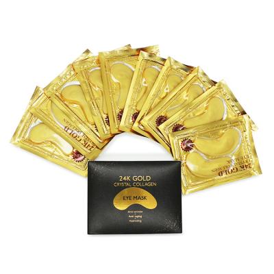 China Anti-Wrinkle Private Label 24K Gold Eye Mask Eye Gel Pads Hydrogel 24K Gold Collagen Crystal Eye Mask Underneath for sale