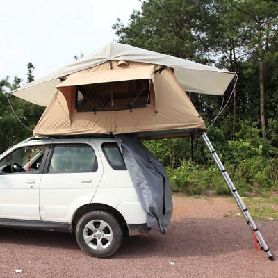 China Extended Type 2022 Hard Aluminum Cover Shell Lower Roof Car Tent Box Roof Top Tent With Telescopic Ladder for sale