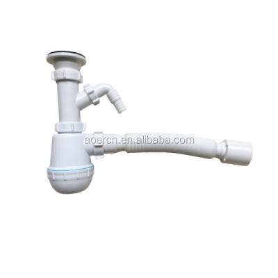 China Modern Flexible Trap Lavatory Drainer Bottle Trap With Waste Pipe for sale