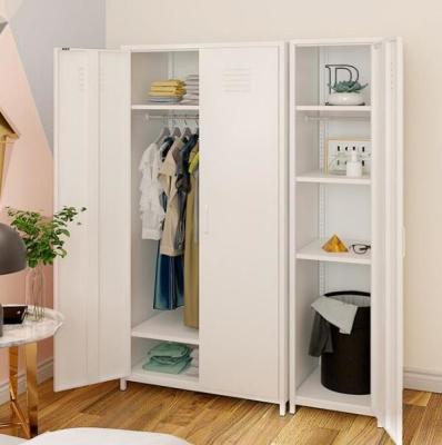 China White Armoires 900 Width Metal Wardrobe Cabinet With Feet for sale