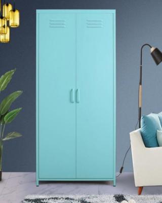 China 2 Door Metal Locker Storage Cabinet Knocked Down for sale