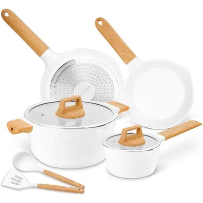 China Suitable price quality guaranteed viable mini aluminum nonstick cookware sets in granite nonstick coating for sale