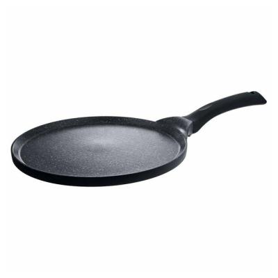 China Sustainable Eco-Friendly Aluminum Flat Pan Tawa Pan Pancake Pan Round Non-Stick Griddle Feature With Induction Bottom for sale