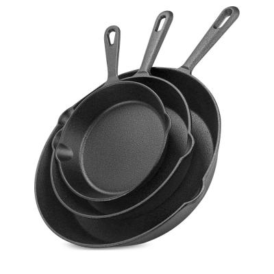 China Sustainable Pre-Seasoned Cast Iron RTS Stove Small Size No Liner Cast Iron Grill Pan With Long Handle for sale