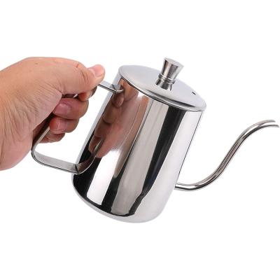 China Coffee Sustainable Water Drip Kettle Gooseneck Teapot Stainless Steel Spill Over Coffee Kettle With Lid for sale