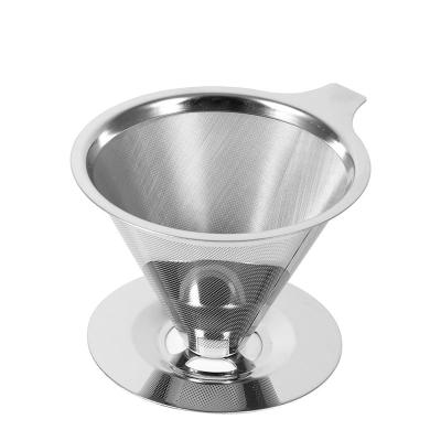 China Sustainable Reusable Stainless Steel Drip Pour Over Rack Mesh Coffee Filter for sale