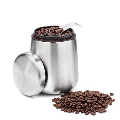 China Viable With Scoop Bonus Lid Stainless Steel Fresher Beans Container Ground Vacuum Magnetic Coffee Bean Canister for sale