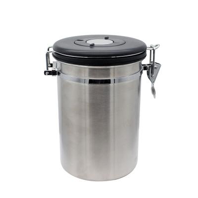 China Viable For Kitchen Stainless Steel Coffee Storage Canister Include Airtight Date Tracker Coffee Food Storage Canister for sale