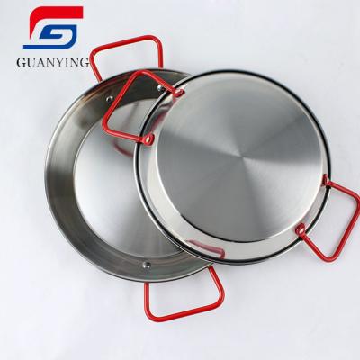 China Sustainable 5 Size Stainless Steel Food Tray Dish With Double Handle Dinner Dishes for sale